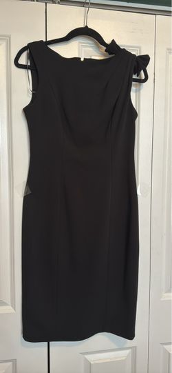 Calvin Klein Black Sleeveless Sheath Dress with Bow Detail