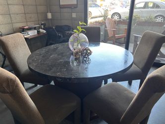 Modern Round Dining Table Set w/ 5  Chairs