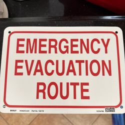 Emergency Evacuation Route Sign