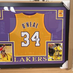 Authentic Shaquille O’neal Signed Los Angeles Lakers Jersey Framed