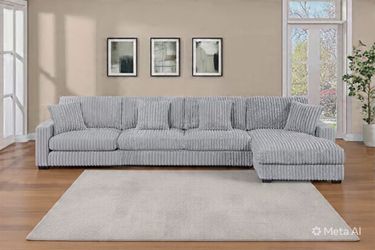 New 166x68 corduroy sectional couch / free delivery