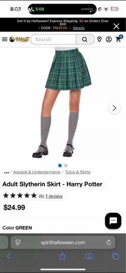 Adult slytherine skirt Harry Potter