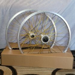 NEW Custom  Premium Bicycle Bmx wheelset Gold Silver 20" 9T