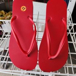 Red Flip Flops Large