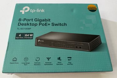 NEW TP-Link 8-Port Gigabit Desktop PoE+ Switch Model: TL-SG1008P
