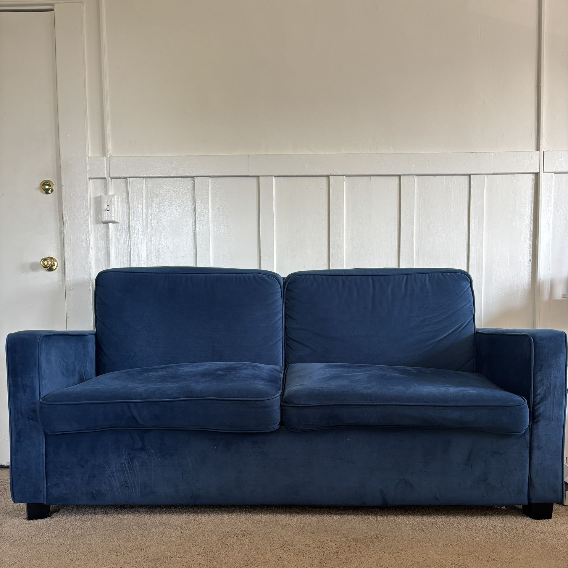 Free Blue Velvet Pullout Couch!