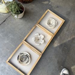 Wall Decor. Paper Flower Frames 
