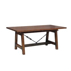Wooden Dining Table with Extendable Leaf and Block Legs Brown, New in Box