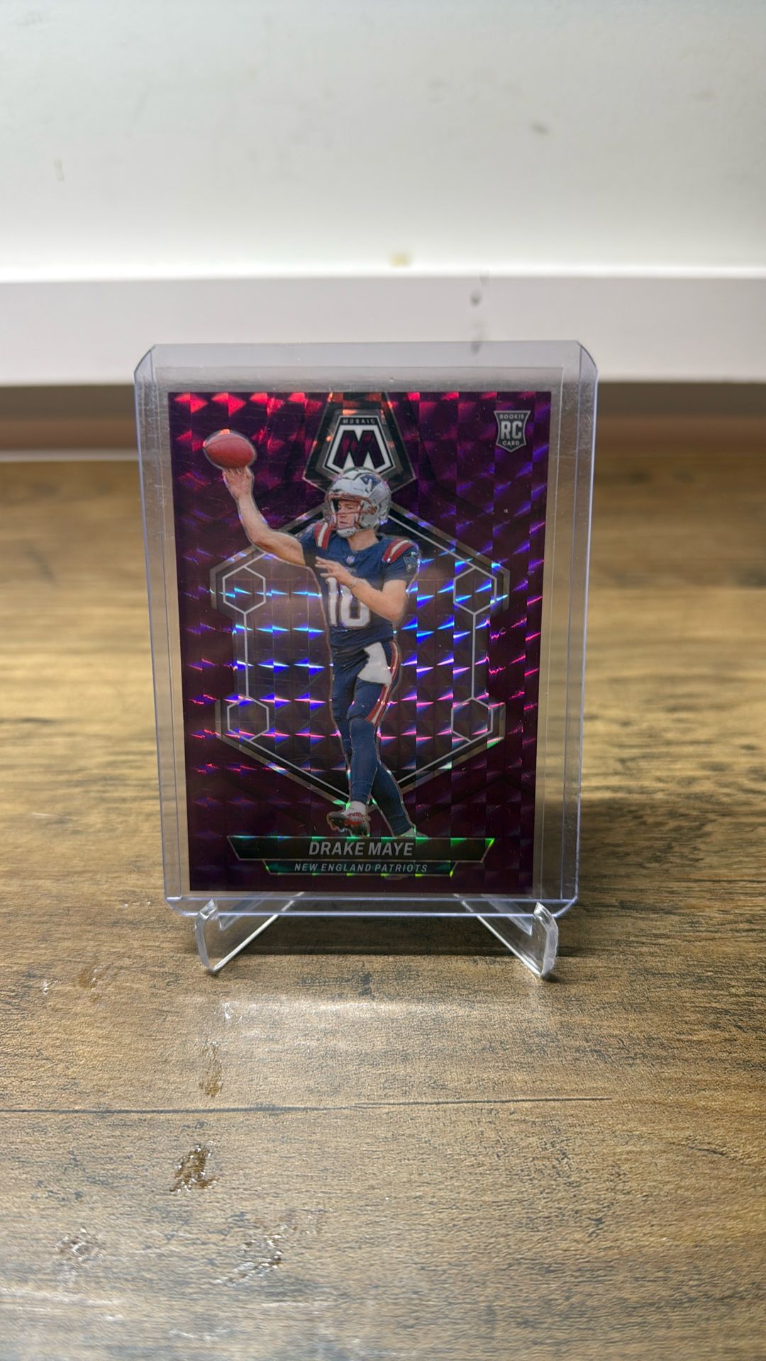 Drake Maye Panini Mosaic Purple Rookie /49 NFL Sports Card