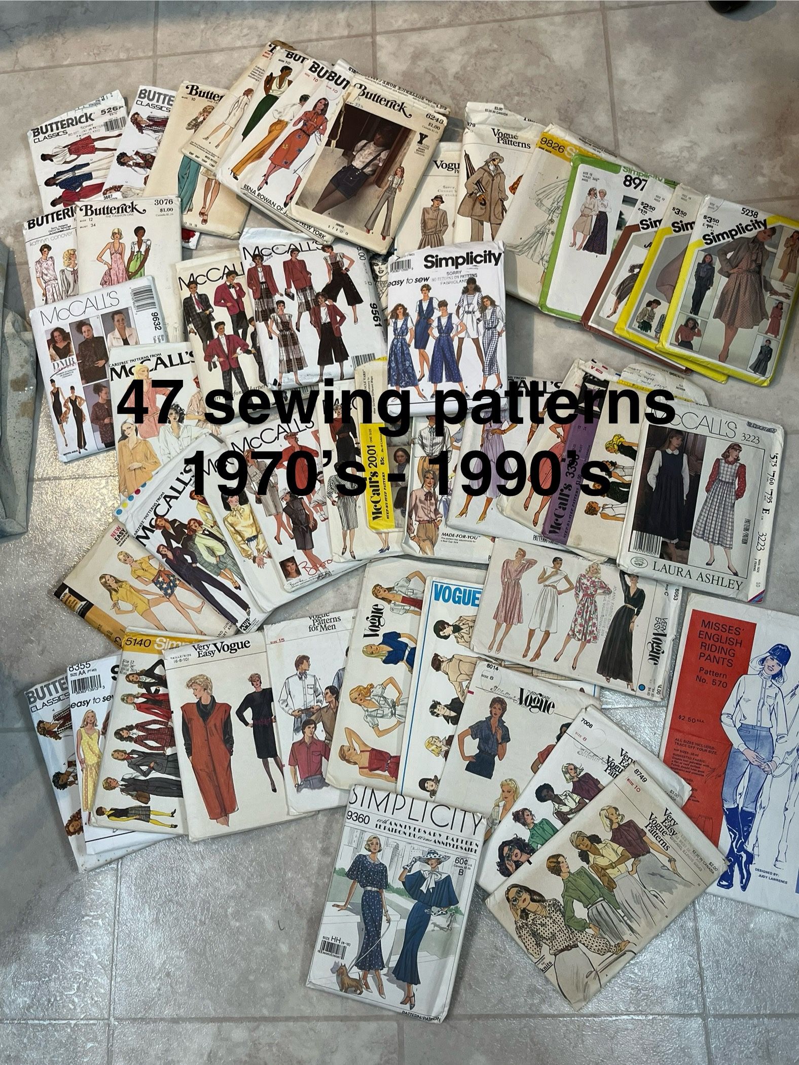 47 Sewing Patterns From 1970’s -1990’s