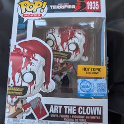Funko Pop Movies Terrifier 3 ART THE CLOWN BLOODY AXE # 1935 HOT TOPIC EXCLUSIVE