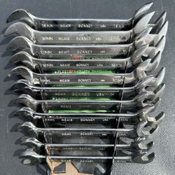 Bonney Wrench Set 11 Piece Vintage Tools 