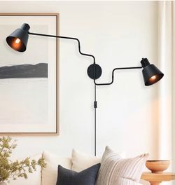 Plug in wall sconce lamp