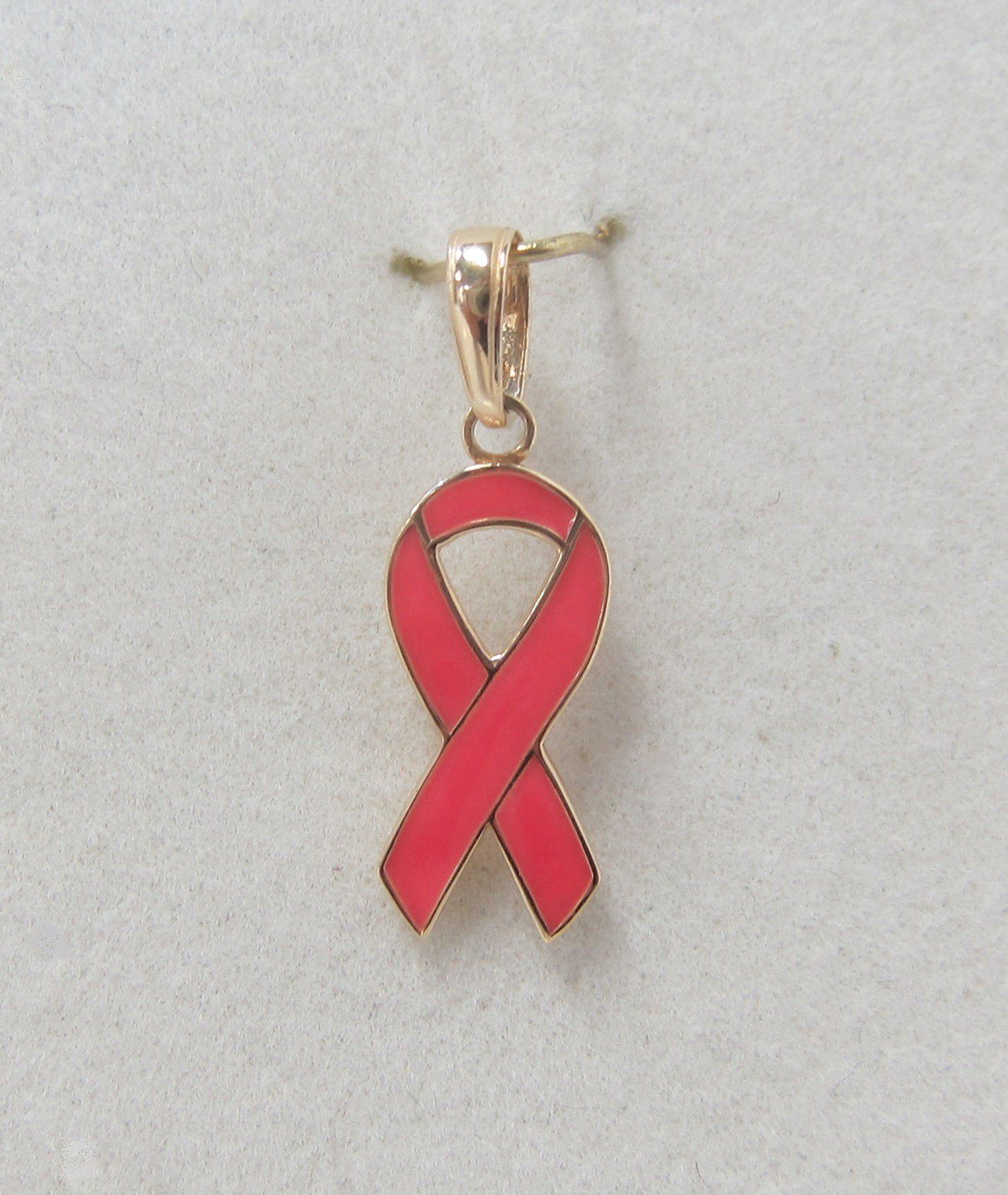 Breast cancer awareness pink ribbon pendant