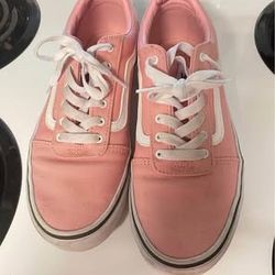 Vans pink girls size. 6 gently worn Pale Pink Low Skate Shoes