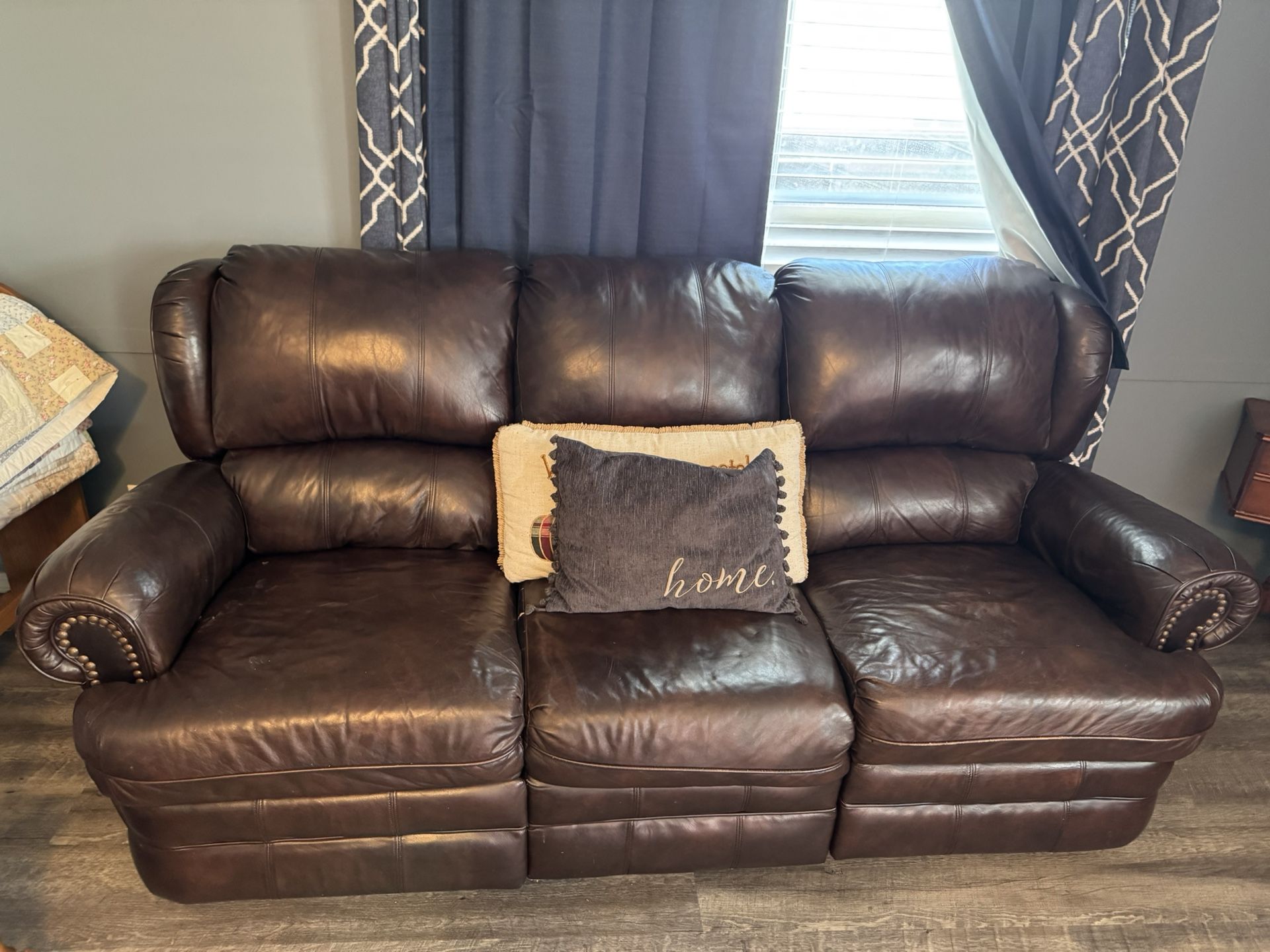 Leather Recliner Couch