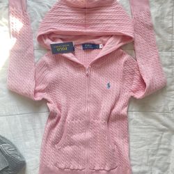 Pink Polo  Ralph Lauren Zip Up Sweater