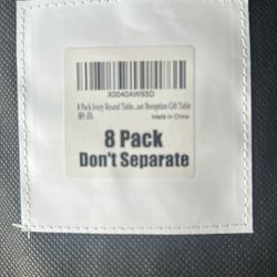 8 Pack Ivory round Table clothes