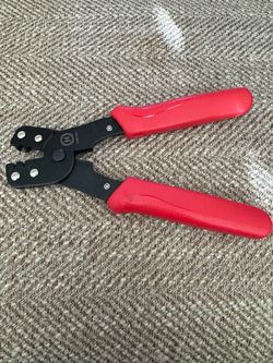 Wire Crimping Tool with Red Handles