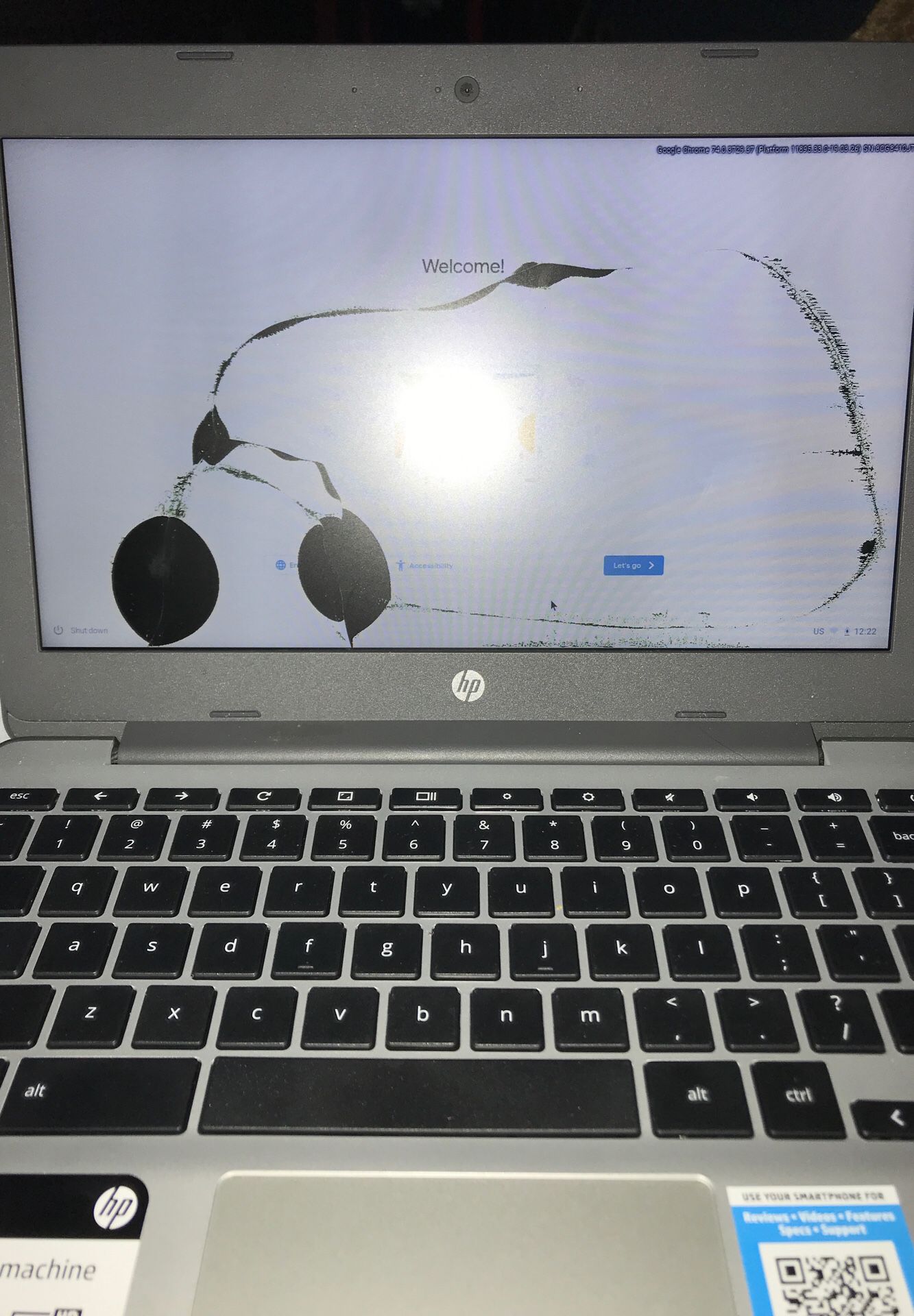hp chromebook LCD CRACKED, NEGOTIABLE