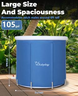 Brand new! XL Ice Bath Tub for Athletes & Adults - 105 Gallons Ice Tub, Cold Plunge Tub with Cover, Ice Plunge Tub for Recovery & Cold Water Therapy,