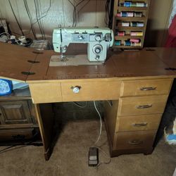 Free Vintage Sewing Machine W/ Full Cabnet