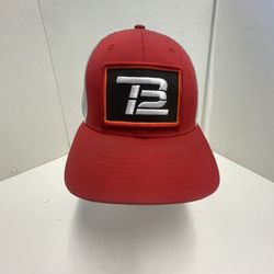 TB12 Sports Tom Brady SnapBack Trucker Hat Cap Adjustable OSFM Mesh BACK - RED