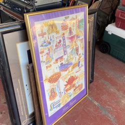 Antique Las Vegas Strip Framed Picture!