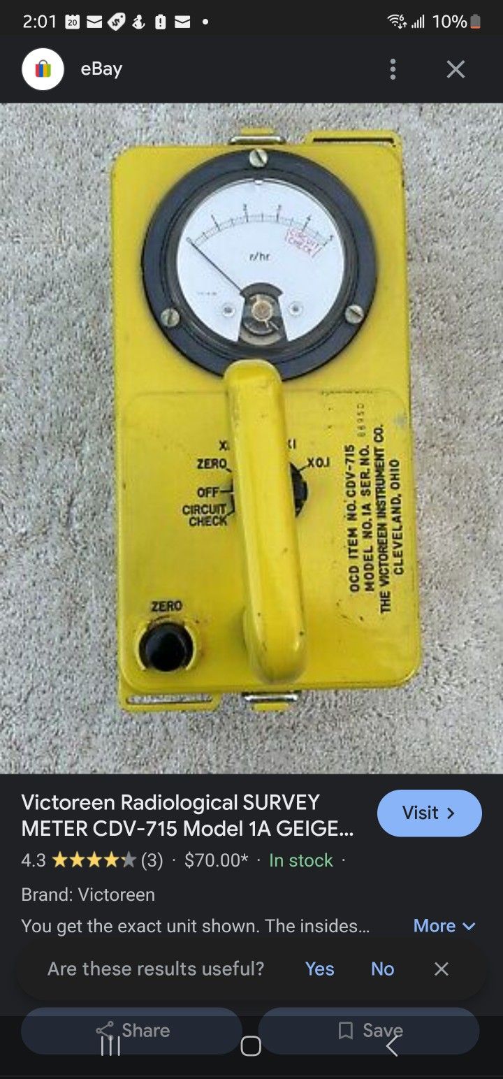CDV-715 MODEL NO. 1B, VICTOREEN GEIGER COUNTER 
