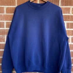 Vintage Lee Heavyweight Essential Crewneck Sweatshirt Blue Size XL