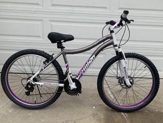 New beautiful ladies women’s girls full suspension disk brake mountain bike bicycle 26” standard size 5’2” to 5’10”