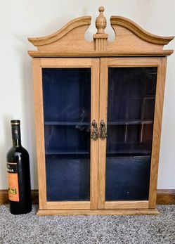 wall or countertop - OAK Small Item Display Cabinet. 24"tall x 18" wide x 4" deep - Holmdel NJ