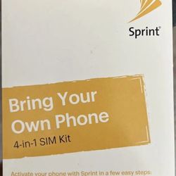 Sprint BYOP 4-in-1 SIM Kit for Unlocked Cell Phones-"New". 