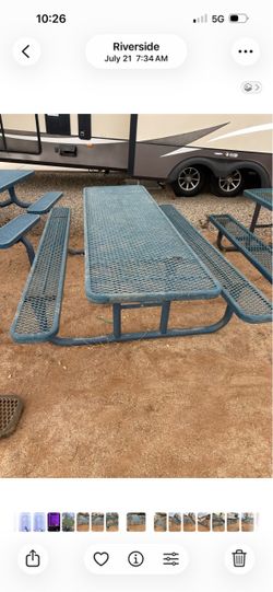 Metal bench plastic coated