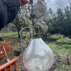 antique vintage  hanging glass candel lamp