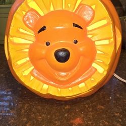 Vintage Disney Winnie the Pooh 1999 Face Light Up Pumpkin Halloween China Rare
