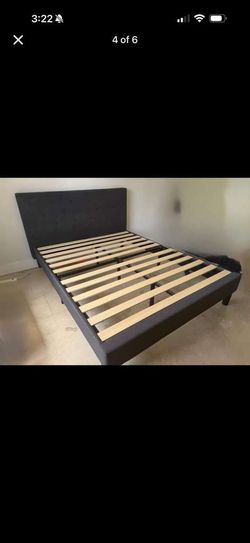 Queen Sized Bedframe+Headboard Grey