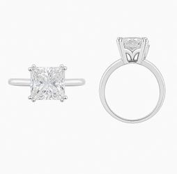 Princess cut 3 ct CS white gold 14 karat