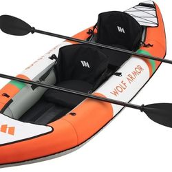 WOLF ARMOR Kayak, Inflatable Fishing Kayak 2 Person Boat