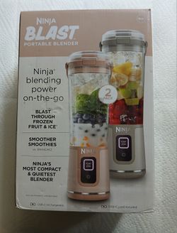 $50 Ninja Blast Two-Pack Portable Blender BC155PS - Peach & Stone - Brand New Sealed. Also combo pack