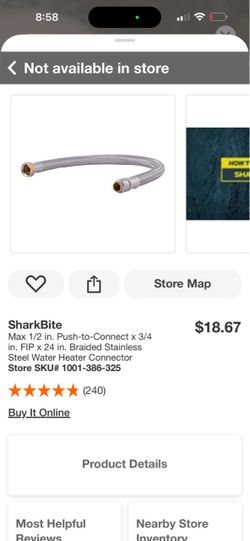 SharkBite Braided Stainless Steel Water Heater Connector
