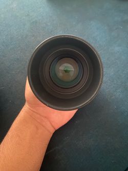 Camera Lens with Hood Attached
