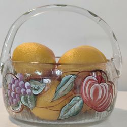 HAND PAINTED GLASS BOWL
