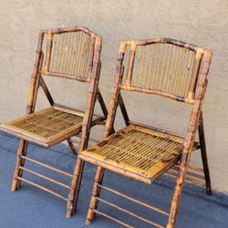 SET OF 2 BAMBOO FOLDING CHAIR