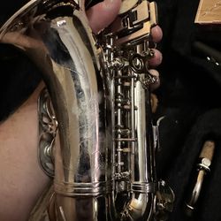 Nice Silver Curved Soprano Saxophone with New Box of Reeds $380 Firm