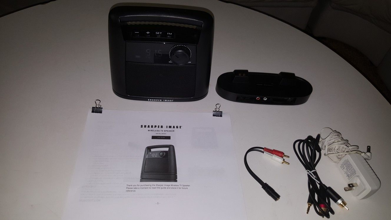 Wireless TV Speaker/clock/radio