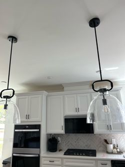 Two Modern Glass Chandeliers