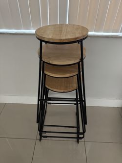 Black and Wood Counter Bar Stool