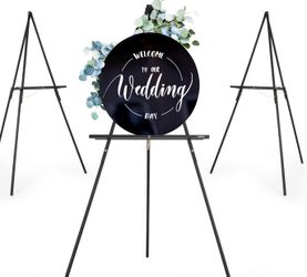 Black Wood Tripod Display Easel Stand For Wedding, Event Signage