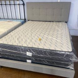 Brand New/ Gray Queen Bed Frame Cama// Mattress Sold Separately 